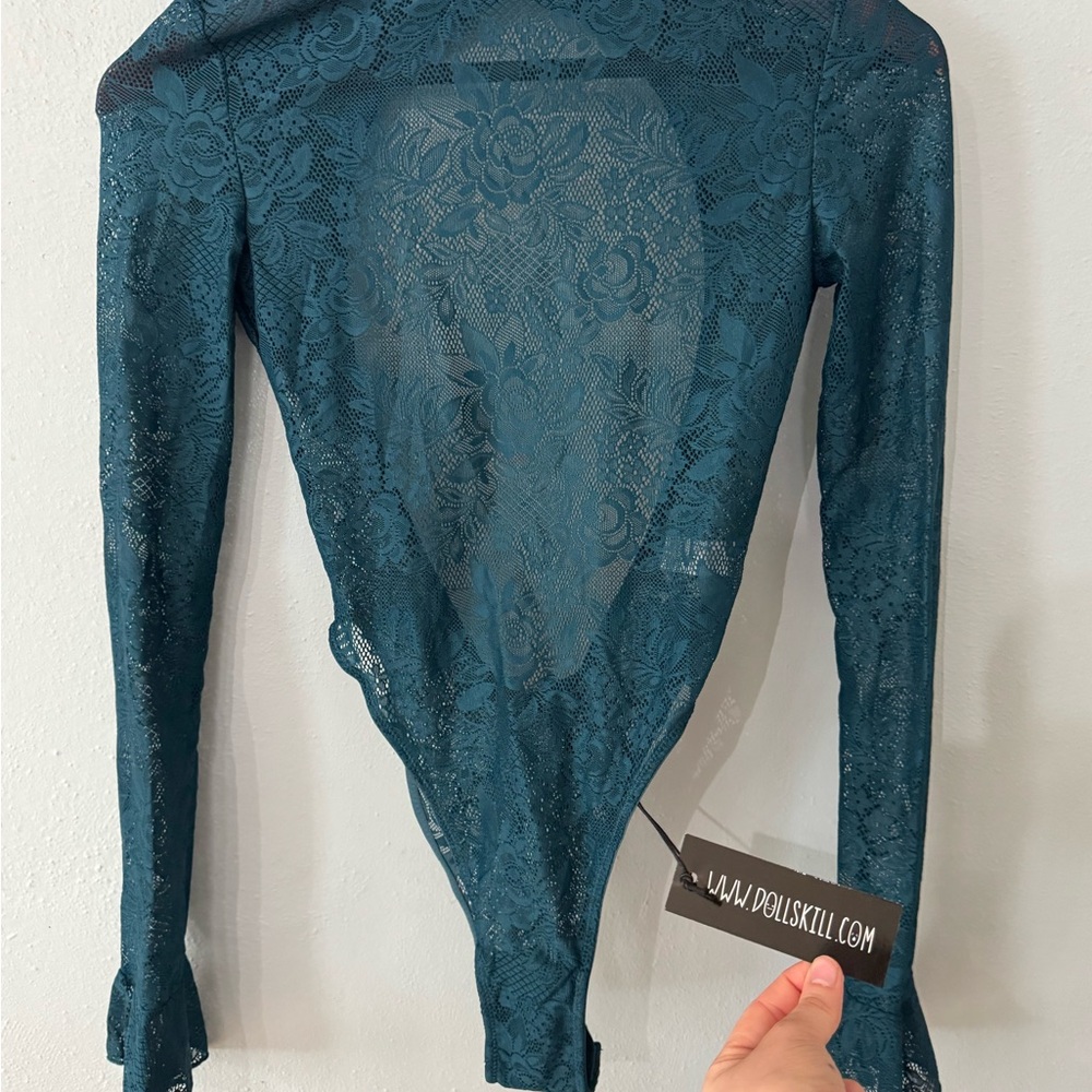 Dolls Kill Deep Teal Lace Bodysuit